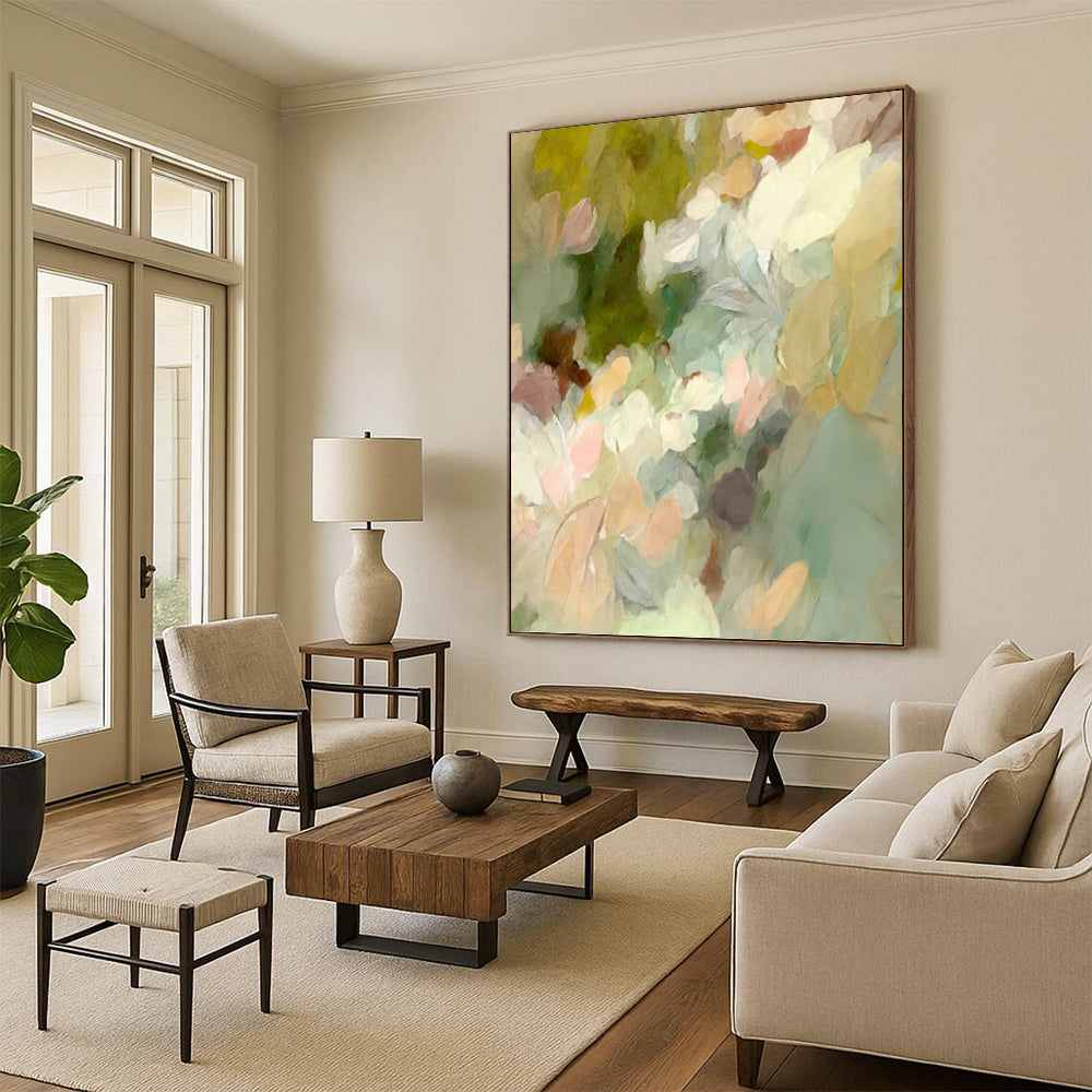 green floral artwork